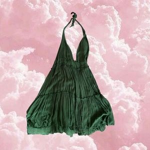 Calzedonia Cobey Green Backless Halter Dress